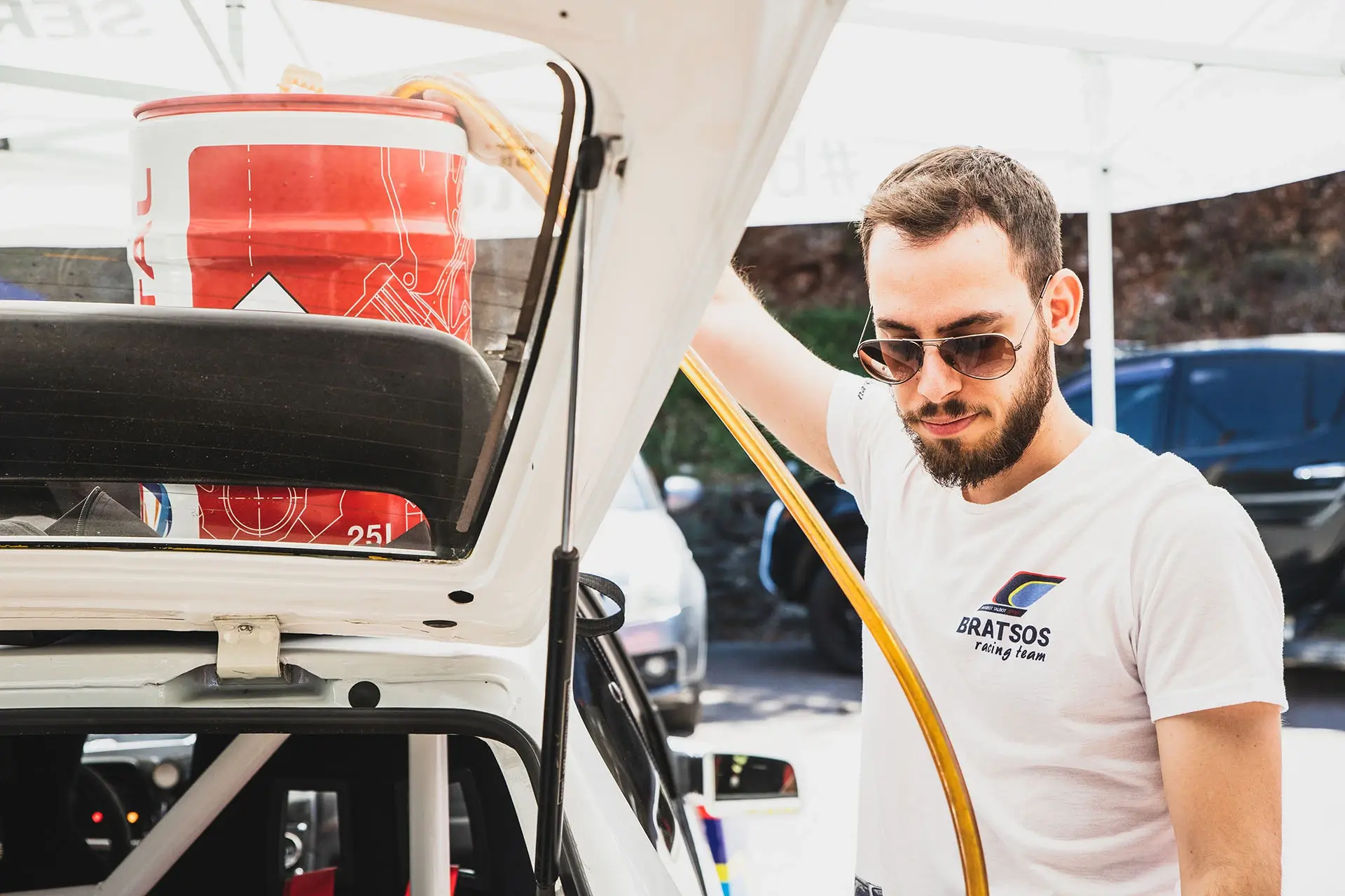 George Bratsos prepares Peugeot 205 GTi